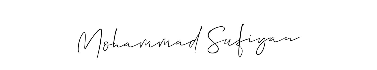 Make a beautiful signature design for name Mohammad Sufiyan. With this signature (Allison_Script) style, you can create a handwritten signature for free. Mohammad Sufiyan signature style 2 images and pictures png