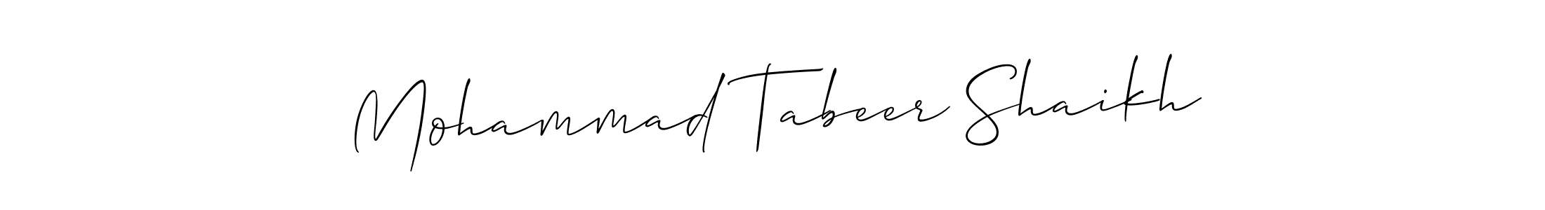 How to make Mohammad Tabeer Shaikh signature? Allison_Script is a professional autograph style. Create handwritten signature for Mohammad Tabeer Shaikh name. Mohammad Tabeer Shaikh signature style 2 images and pictures png