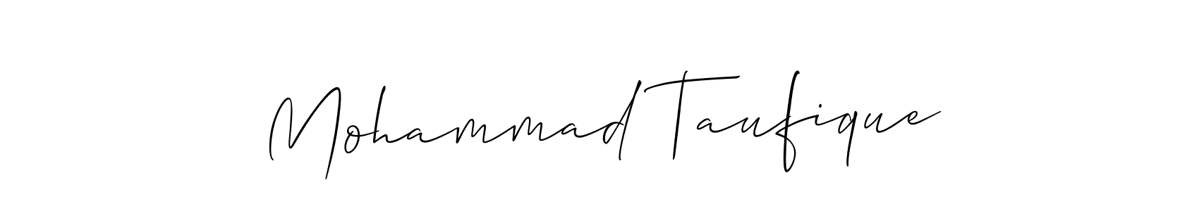 It looks lik you need a new signature style for name Mohammad Taufique. Design unique handwritten (Allison_Script) signature with our free signature maker in just a few clicks. Mohammad Taufique signature style 2 images and pictures png