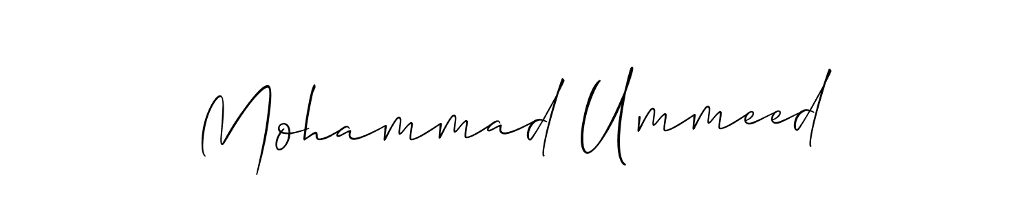 How to make Mohammad Ummeed name signature. Use Allison_Script style for creating short signs online. This is the latest handwritten sign. Mohammad Ummeed signature style 2 images and pictures png