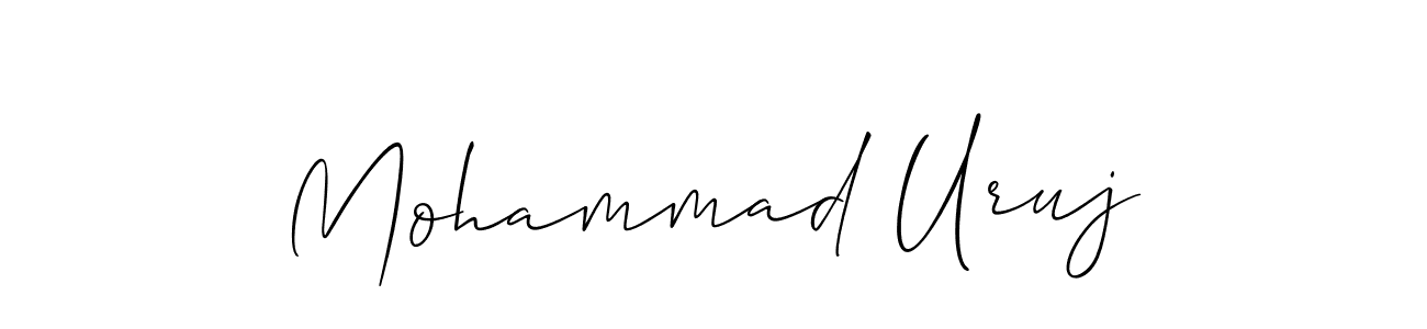 How to make Mohammad Uruj name signature. Use Allison_Script style for creating short signs online. This is the latest handwritten sign. Mohammad Uruj signature style 2 images and pictures png