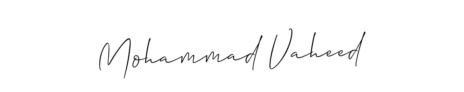 Use a signature maker to create a handwritten signature online. With this signature software, you can design (Allison_Script) your own signature for name Mohammad Vaheed. Mohammad Vaheed signature style 2 images and pictures png