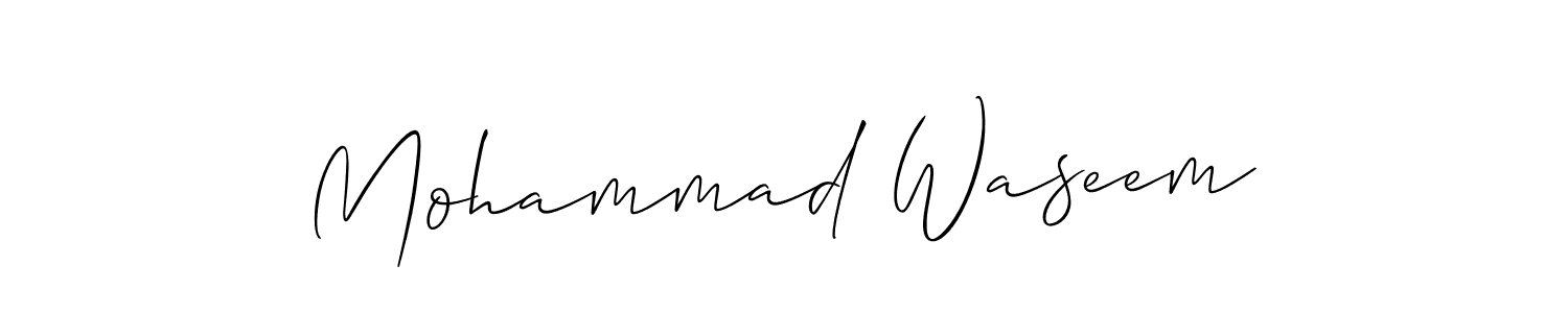 Make a short Mohammad Waseem signature style. Manage your documents anywhere anytime using Allison_Script. Create and add eSignatures, submit forms, share and send files easily. Mohammad Waseem signature style 2 images and pictures png