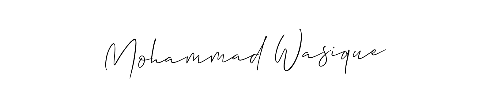 Create a beautiful signature design for name Mohammad Wasique. With this signature (Allison_Script) fonts, you can make a handwritten signature for free. Mohammad Wasique signature style 2 images and pictures png