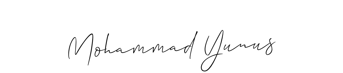 How to make Mohammad Yunus name signature. Use Allison_Script style for creating short signs online. This is the latest handwritten sign. Mohammad Yunus signature style 2 images and pictures png