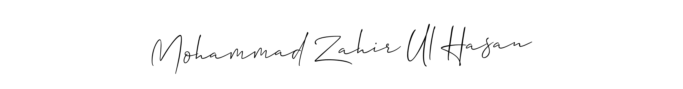 How to make Mohammad Zahir Ul Hasan name signature. Use Allison_Script style for creating short signs online. This is the latest handwritten sign. Mohammad Zahir Ul Hasan signature style 2 images and pictures png