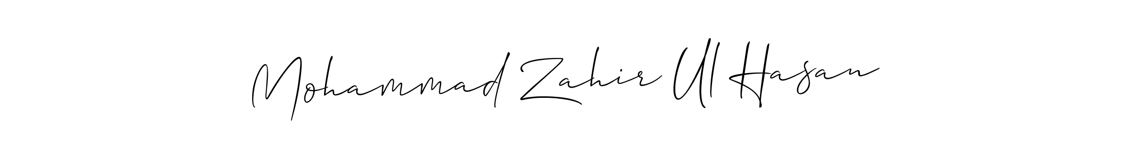 How to make Mohammad Zahir Ul Hasan name signature. Use Allison_Script style for creating short signs online. This is the latest handwritten sign. Mohammad Zahir Ul Hasan signature style 2 images and pictures png