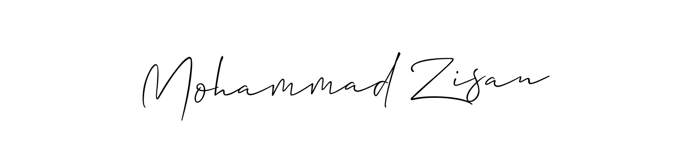 Use a signature maker to create a handwritten signature online. With this signature software, you can design (Allison_Script) your own signature for name Mohammad Zisan. Mohammad Zisan signature style 2 images and pictures png