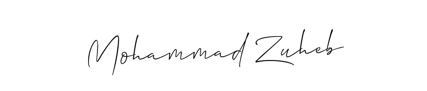 Create a beautiful signature design for name Mohammad Zuheb. With this signature (Allison_Script) fonts, you can make a handwritten signature for free. Mohammad Zuheb signature style 2 images and pictures png