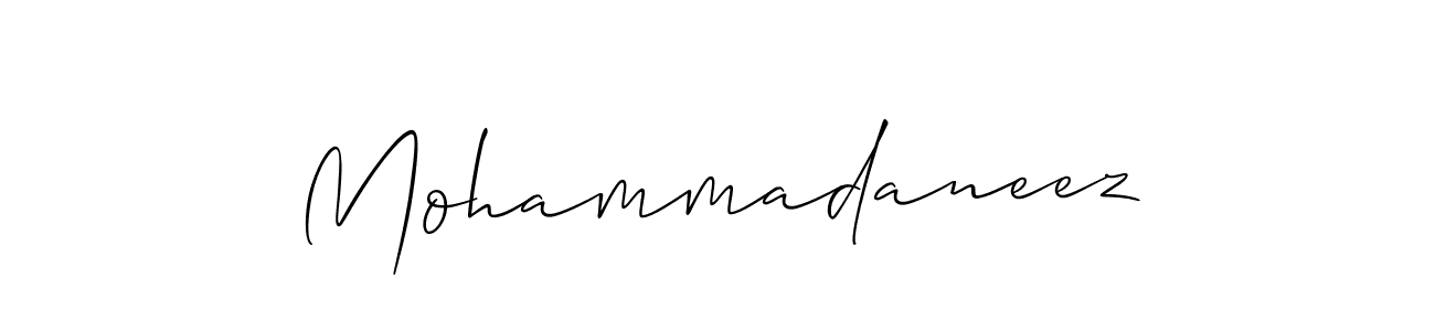 Create a beautiful signature design for name Mohammadaneez. With this signature (Allison_Script) fonts, you can make a handwritten signature for free. Mohammadaneez signature style 2 images and pictures png
