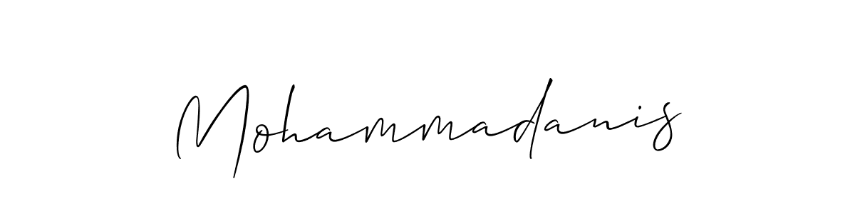 The best way (Allison_Script) to make a short signature is to pick only two or three words in your name. The name Mohammadanis include a total of six letters. For converting this name. Mohammadanis signature style 2 images and pictures png