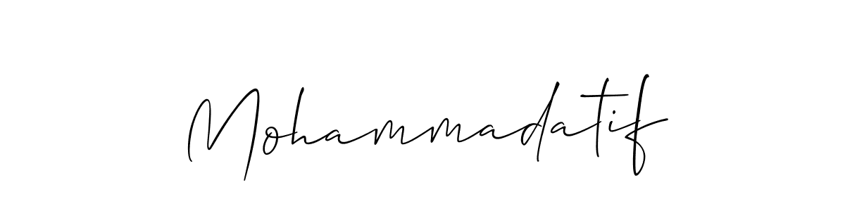 Create a beautiful signature design for name Mohammadatif. With this signature (Allison_Script) fonts, you can make a handwritten signature for free. Mohammadatif signature style 2 images and pictures png