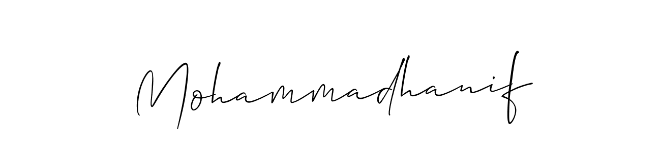 Also we have Mohammadhanif name is the best signature style. Create professional handwritten signature collection using Allison_Script autograph style. Mohammadhanif signature style 2 images and pictures png