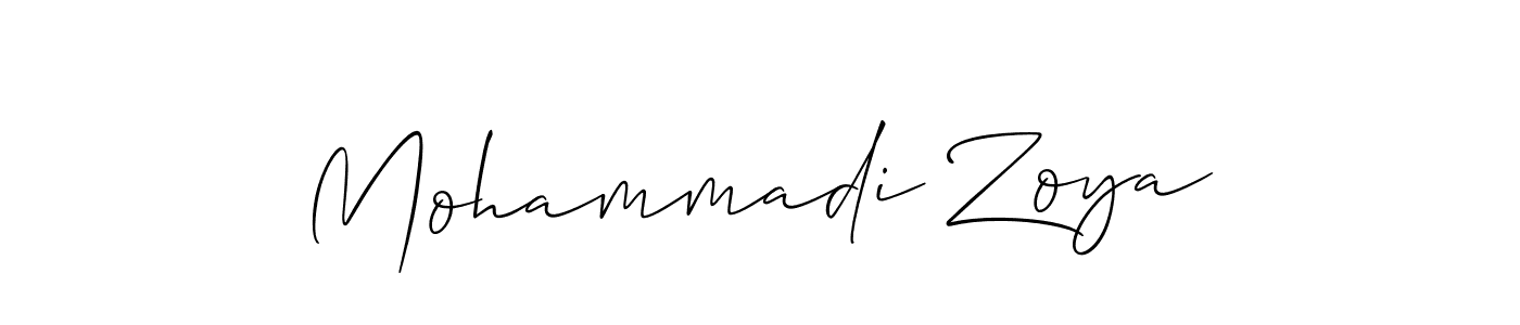How to make Mohammadi Zoya name signature. Use Allison_Script style for creating short signs online. This is the latest handwritten sign. Mohammadi Zoya signature style 2 images and pictures png