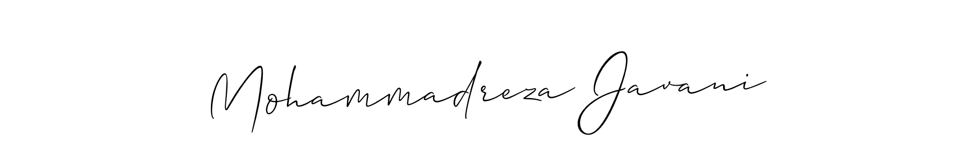 The best way (Allison_Script) to make a short signature is to pick only two or three words in your name. The name Mohammadreza Javani include a total of six letters. For converting this name. Mohammadreza Javani signature style 2 images and pictures png