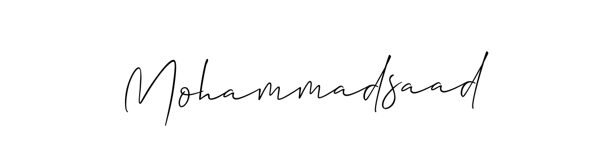 How to make Mohammadsaad name signature. Use Allison_Script style for creating short signs online. This is the latest handwritten sign. Mohammadsaad signature style 2 images and pictures png