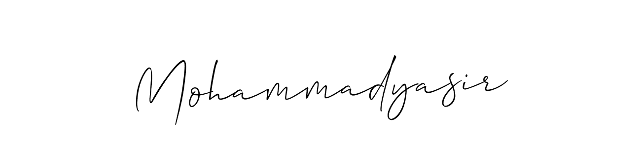 You should practise on your own different ways (Allison_Script) to write your name (Mohammadyasir) in signature. don't let someone else do it for you. Mohammadyasir signature style 2 images and pictures png