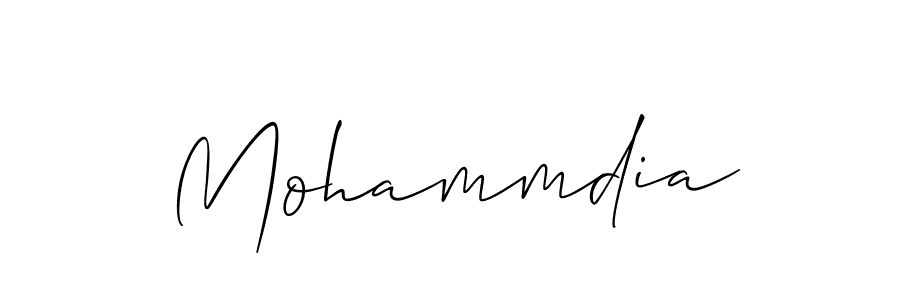 The best way (Allison_Script) to make a short signature is to pick only two or three words in your name. The name Mohammdia include a total of six letters. For converting this name. Mohammdia signature style 2 images and pictures png