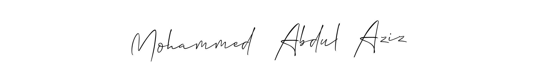 How to make Mohammed   Abdul  Aziz name signature. Use Allison_Script style for creating short signs online. This is the latest handwritten sign. Mohammed   Abdul  Aziz signature style 2 images and pictures png