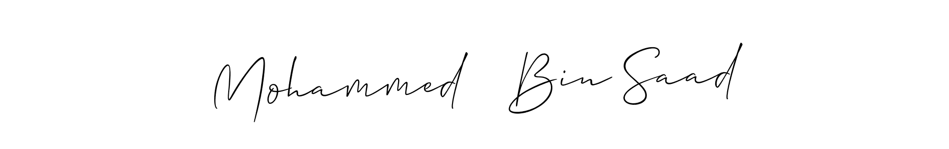 Make a beautiful signature design for name Mohammed   Bin Saad. With this signature (Allison_Script) style, you can create a handwritten signature for free. Mohammed   Bin Saad signature style 2 images and pictures png