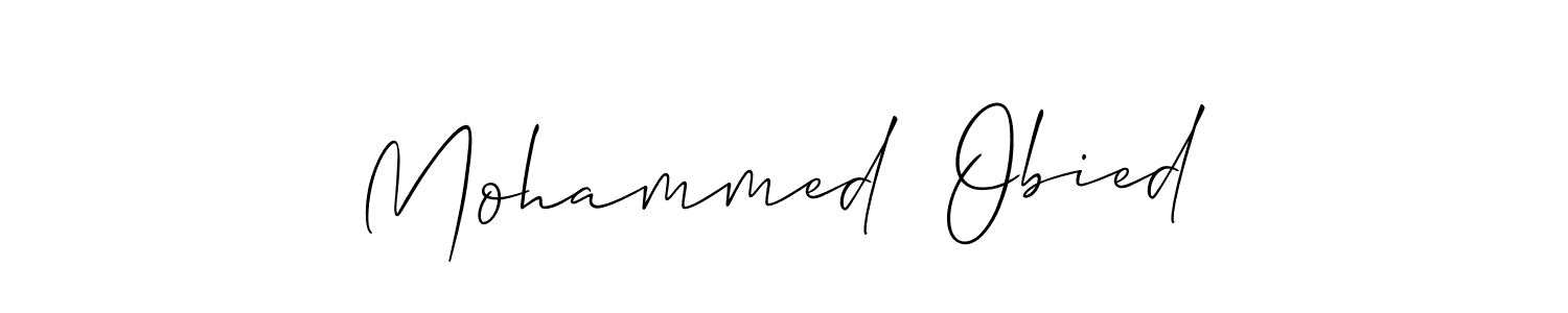 Make a beautiful signature design for name Mohammed  Obied. With this signature (Allison_Script) style, you can create a handwritten signature for free. Mohammed  Obied signature style 2 images and pictures png