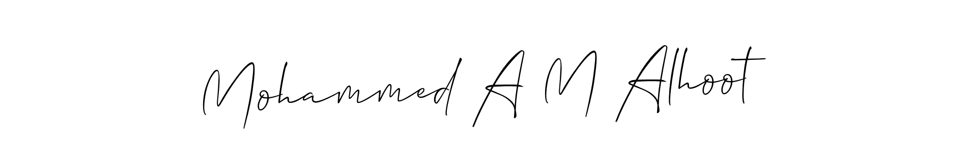 Use a signature maker to create a handwritten signature online. With this signature software, you can design (Allison_Script) your own signature for name Mohammed A M Alhoot. Mohammed A M Alhoot signature style 2 images and pictures png