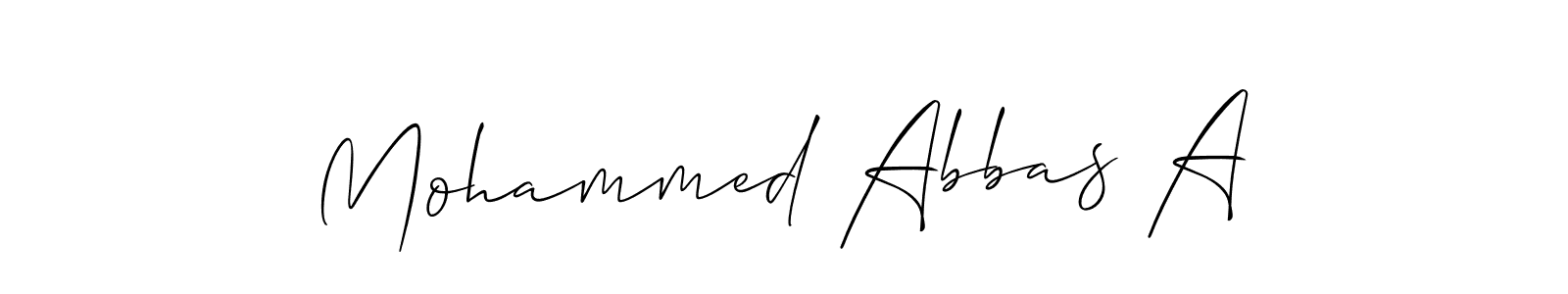 if you are searching for the best signature style for your name Mohammed Abbas A. so please give up your signature search. here we have designed multiple signature styles  using Allison_Script. Mohammed Abbas A signature style 2 images and pictures png