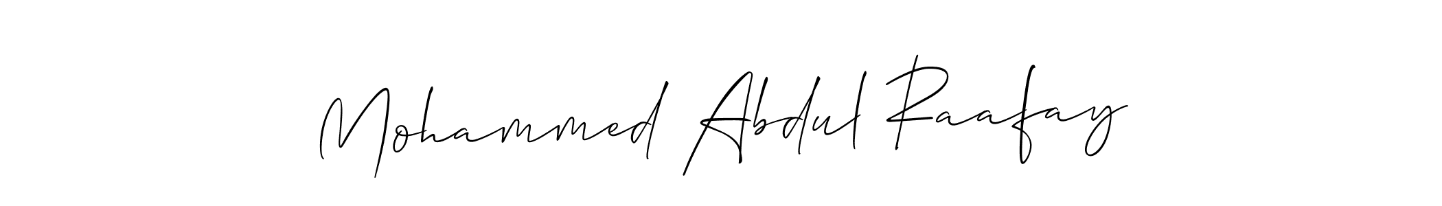 Make a beautiful signature design for name Mohammed Abdul Raafay. With this signature (Allison_Script) style, you can create a handwritten signature for free. Mohammed Abdul Raafay signature style 2 images and pictures png