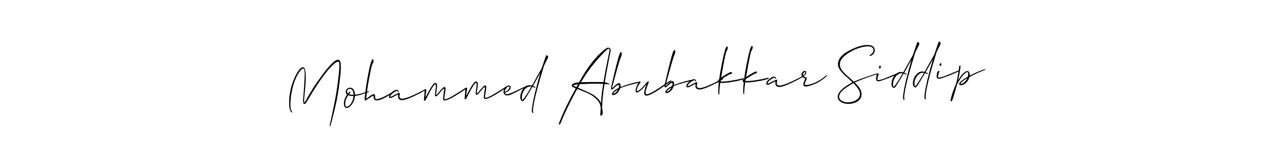 Mohammed Abubakkar Siddip stylish signature style. Best Handwritten Sign (Allison_Script) for my name. Handwritten Signature Collection Ideas for my name Mohammed Abubakkar Siddip. Mohammed Abubakkar Siddip signature style 2 images and pictures png