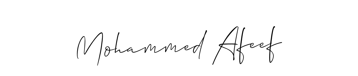 Create a beautiful signature design for name Mohammed Afeef. With this signature (Allison_Script) fonts, you can make a handwritten signature for free. Mohammed Afeef signature style 2 images and pictures png