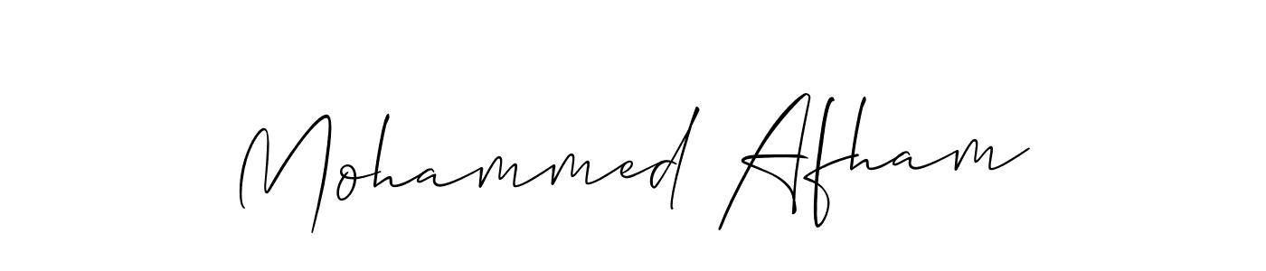 Create a beautiful signature design for name Mohammed Afham. With this signature (Allison_Script) fonts, you can make a handwritten signature for free. Mohammed Afham signature style 2 images and pictures png