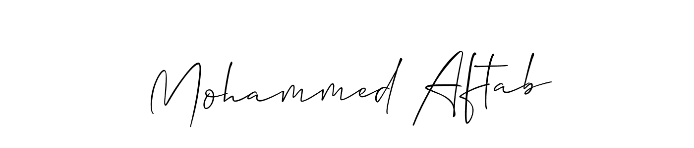Make a short Mohammed Aftab signature style. Manage your documents anywhere anytime using Allison_Script. Create and add eSignatures, submit forms, share and send files easily. Mohammed Aftab signature style 2 images and pictures png