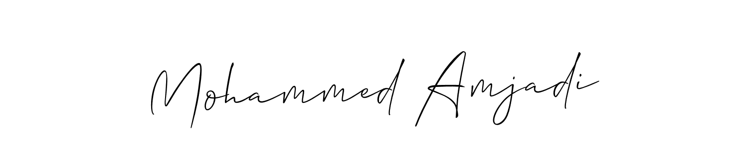 How to make Mohammed Amjadi name signature. Use Allison_Script style for creating short signs online. This is the latest handwritten sign. Mohammed Amjadi signature style 2 images and pictures png