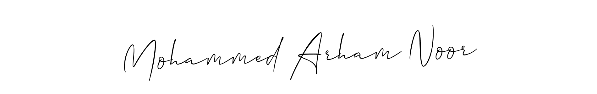 How to make Mohammed Arham Noor signature? Allison_Script is a professional autograph style. Create handwritten signature for Mohammed Arham Noor name. Mohammed Arham Noor signature style 2 images and pictures png