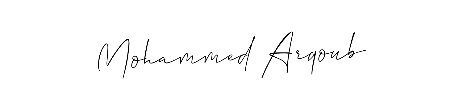 How to make Mohammed Arqoub signature? Allison_Script is a professional autograph style. Create handwritten signature for Mohammed Arqoub name. Mohammed Arqoub signature style 2 images and pictures png