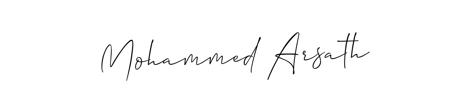 The best way (Allison_Script) to make a short signature is to pick only two or three words in your name. The name Mohammed Arsath include a total of six letters. For converting this name. Mohammed Arsath signature style 2 images and pictures png