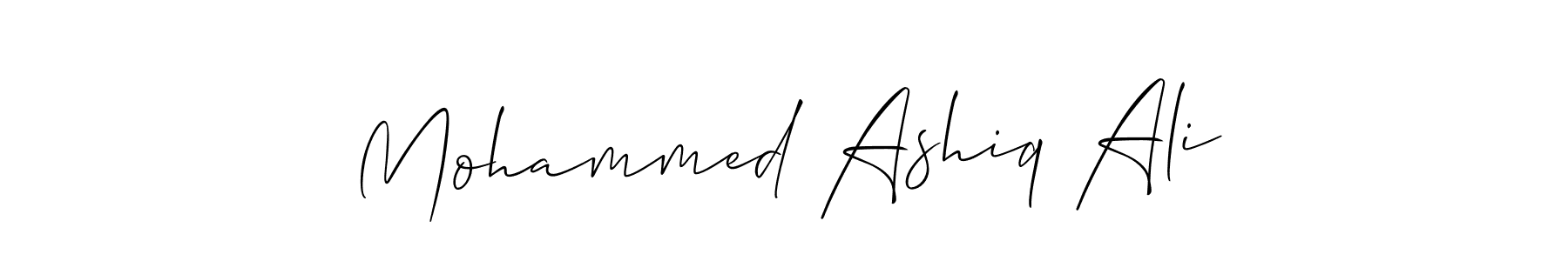 Mohammed Ashiq Ali stylish signature style. Best Handwritten Sign (Allison_Script) for my name. Handwritten Signature Collection Ideas for my name Mohammed Ashiq Ali. Mohammed Ashiq Ali signature style 2 images and pictures png
