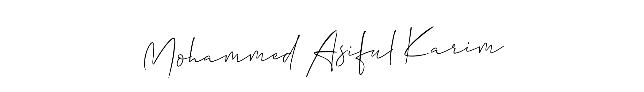 Mohammed Asiful Karim stylish signature style. Best Handwritten Sign (Allison_Script) for my name. Handwritten Signature Collection Ideas for my name Mohammed Asiful Karim. Mohammed Asiful Karim signature style 2 images and pictures png