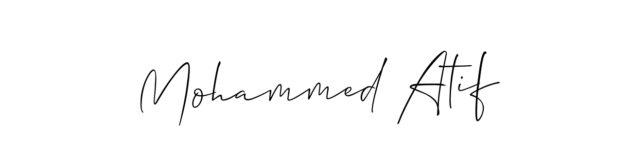 Create a beautiful signature design for name Mohammed Atif. With this signature (Allison_Script) fonts, you can make a handwritten signature for free. Mohammed Atif signature style 2 images and pictures png