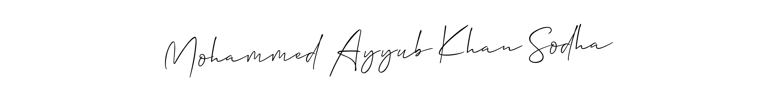 Design your own signature with our free online signature maker. With this signature software, you can create a handwritten (Allison_Script) signature for name Mohammed Ayyub Khan Sodha. Mohammed Ayyub Khan Sodha signature style 2 images and pictures png
