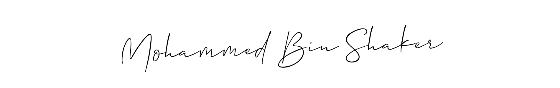 Also we have Mohammed Bin Shaker name is the best signature style. Create professional handwritten signature collection using Allison_Script autograph style. Mohammed Bin Shaker signature style 2 images and pictures png