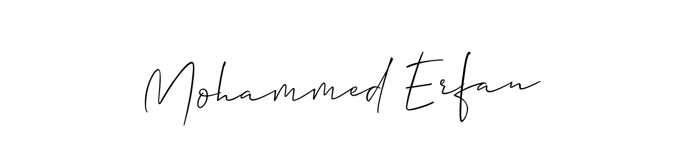 How to make Mohammed Erfan signature? Allison_Script is a professional autograph style. Create handwritten signature for Mohammed Erfan name. Mohammed Erfan signature style 2 images and pictures png