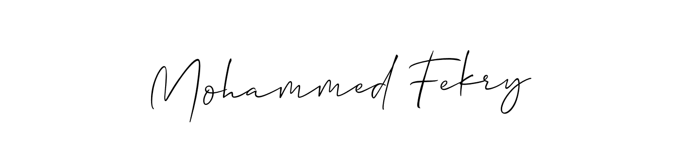 The best way (Allison_Script) to make a short signature is to pick only two or three words in your name. The name Mohammed Fekry include a total of six letters. For converting this name. Mohammed Fekry signature style 2 images and pictures png