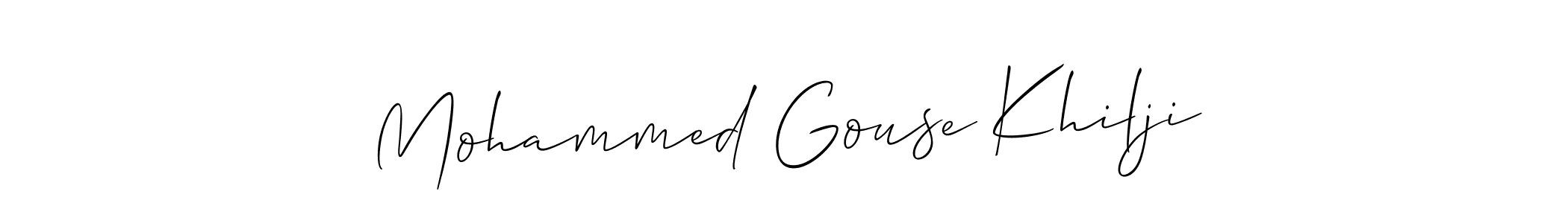 You should practise on your own different ways (Allison_Script) to write your name (Mohammed Gouse Khilji) in signature. don't let someone else do it for you. Mohammed Gouse Khilji signature style 2 images and pictures png