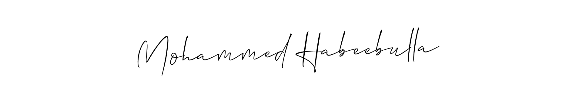 How to make Mohammed Habeebulla signature? Allison_Script is a professional autograph style. Create handwritten signature for Mohammed Habeebulla name. Mohammed Habeebulla signature style 2 images and pictures png