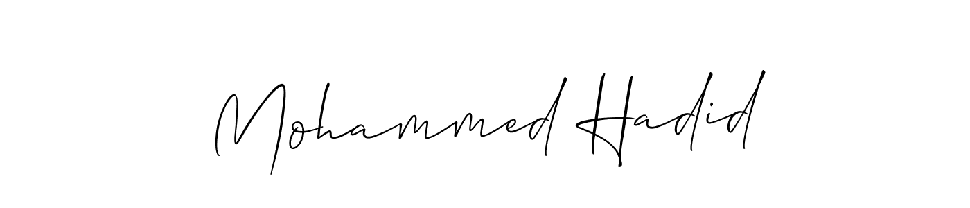 You should practise on your own different ways (Allison_Script) to write your name (Mohammed Hadid) in signature. don't let someone else do it for you. Mohammed Hadid signature style 2 images and pictures png
