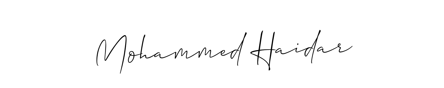 Design your own signature with our free online signature maker. With this signature software, you can create a handwritten (Allison_Script) signature for name Mohammed Haidar. Mohammed Haidar signature style 2 images and pictures png