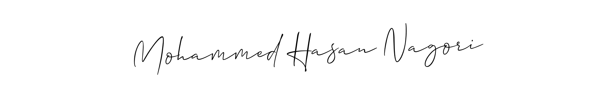 Also we have Mohammed Hasan Nagori name is the best signature style. Create professional handwritten signature collection using Allison_Script autograph style. Mohammed Hasan Nagori signature style 2 images and pictures png