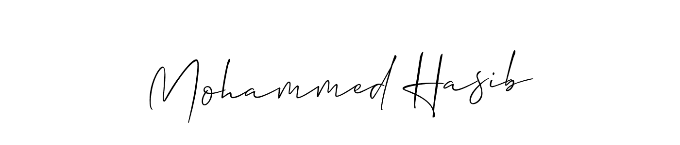 How to make Mohammed Hasib signature? Allison_Script is a professional autograph style. Create handwritten signature for Mohammed Hasib name. Mohammed Hasib signature style 2 images and pictures png