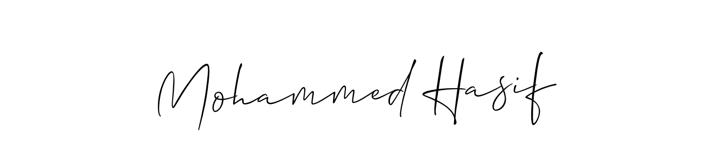 Use a signature maker to create a handwritten signature online. With this signature software, you can design (Allison_Script) your own signature for name Mohammed Hasif. Mohammed Hasif signature style 2 images and pictures png